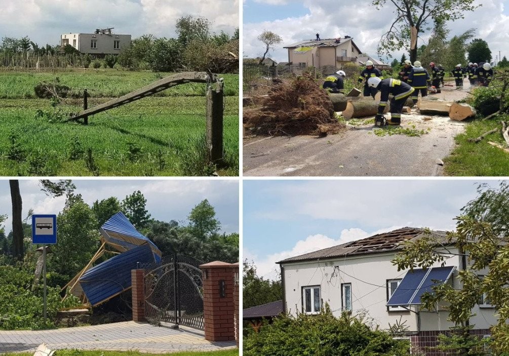 Trąba powietrzna utworzyła się wczoraj niedaleko Lublina, zniszczyła 120 budynków w kilku wsiach
