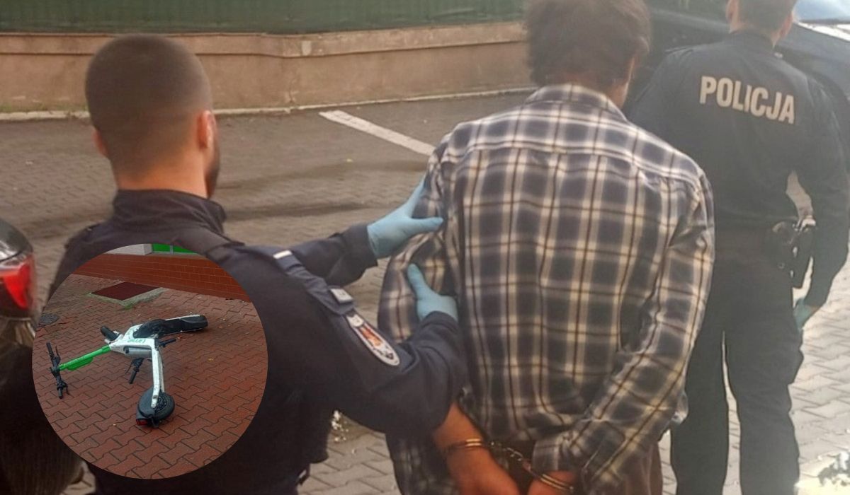 Warszawa: policja zatrzymała Pogromcę Kukirinów, który "z nadludzką siłą" rozrzucał w szale hulajnogi elektryczne