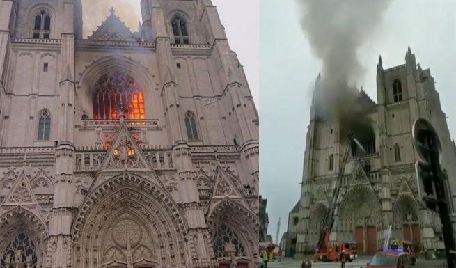 Francja: pożar zabytkowej katedry w Nantes, trwa akcja gaśnicza 