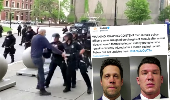 Policjanci z Buffalo usłyszeli zarzuty za napaść na 75-latka, nie przyznają się do winy