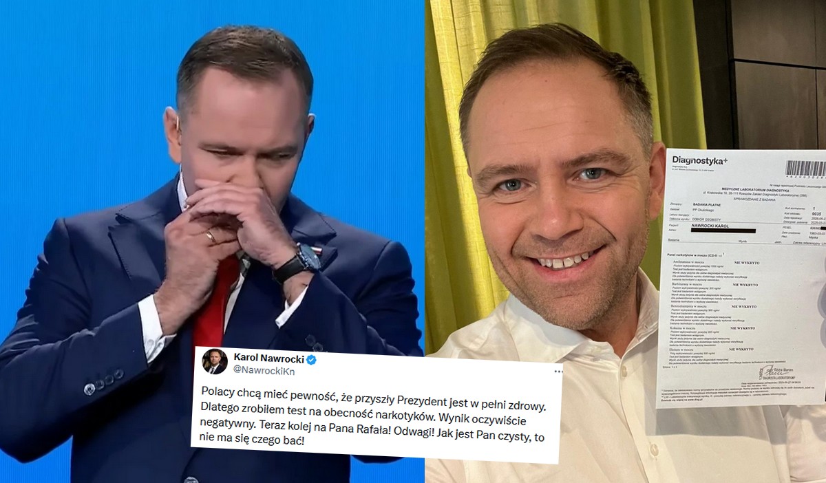 Karol Nawrocki wykonał testy na obecność narkotyków, ale delikatne, tylko z moczu
