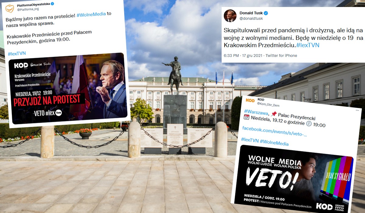 Platforma na czele z Tuskiem zachęca do protestu w obronie "wolnych mediów"