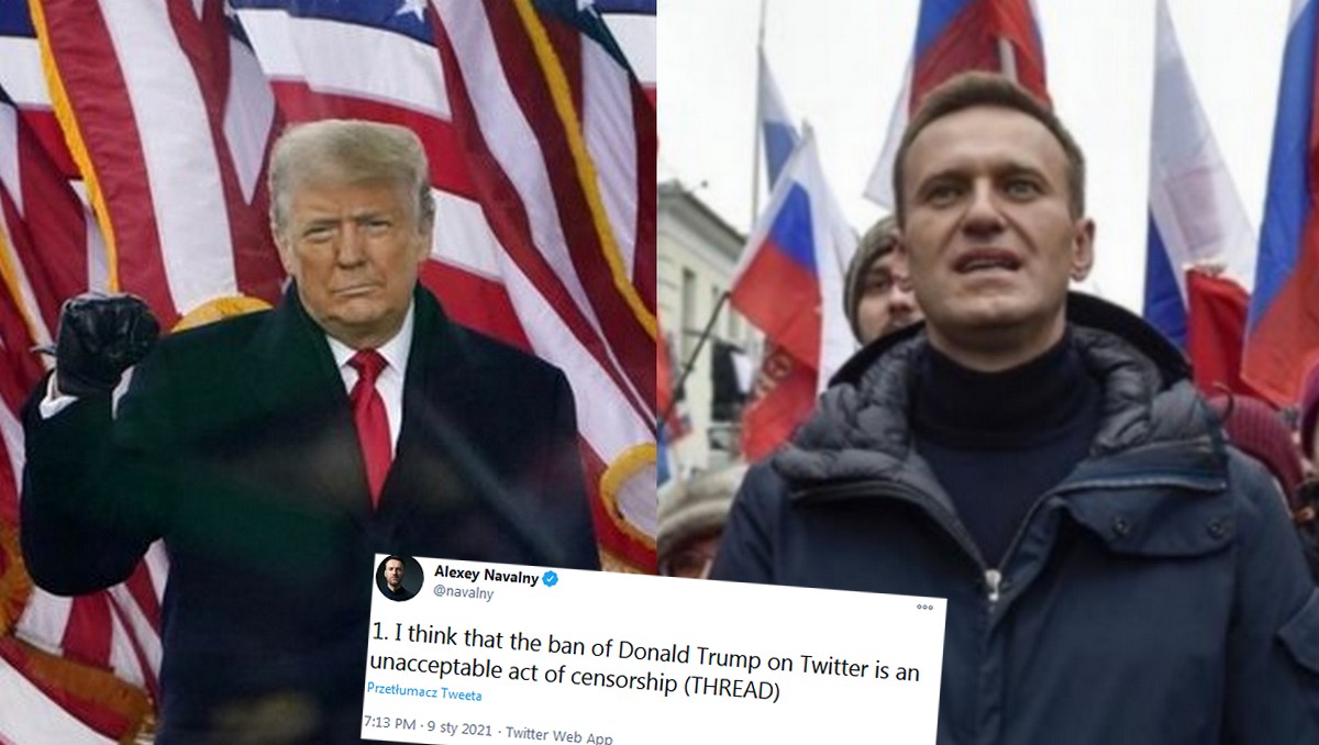 Nawalny tłumaczy, dlaczego ban dla Trumpa jest zły