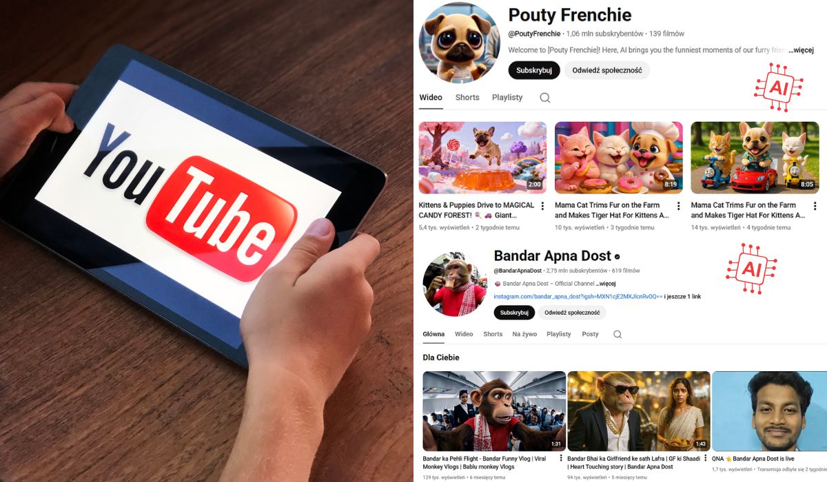 Badanie: ponad 20% filmów proponowanych nowym użytkownikom YouTube to AI