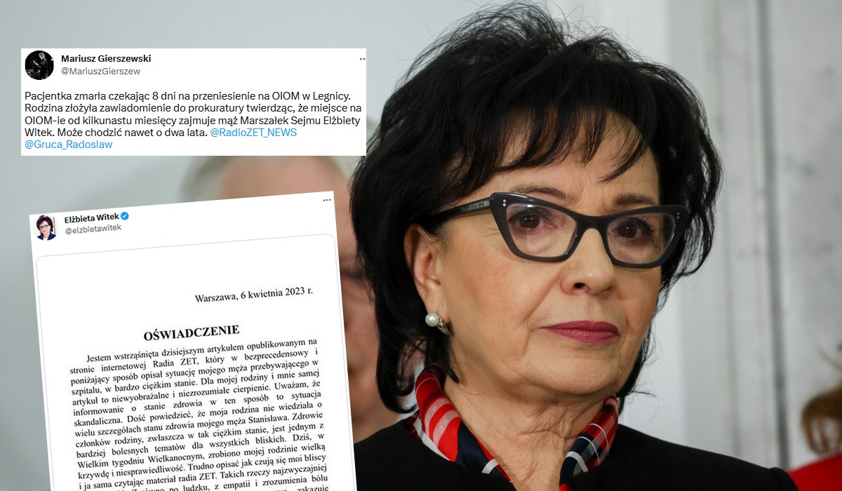 Marszałek Witek zaprzecza, że przez specjalne traktowanie jej męża zwykli pacjenci nie mogli doczekać się pomocy