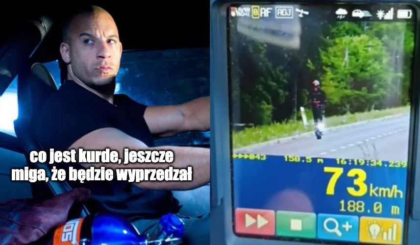 Okuniew: facetowi na hulajnodze udało się jechać powyżej 70 km/h i dostać mandat na 1500 zł