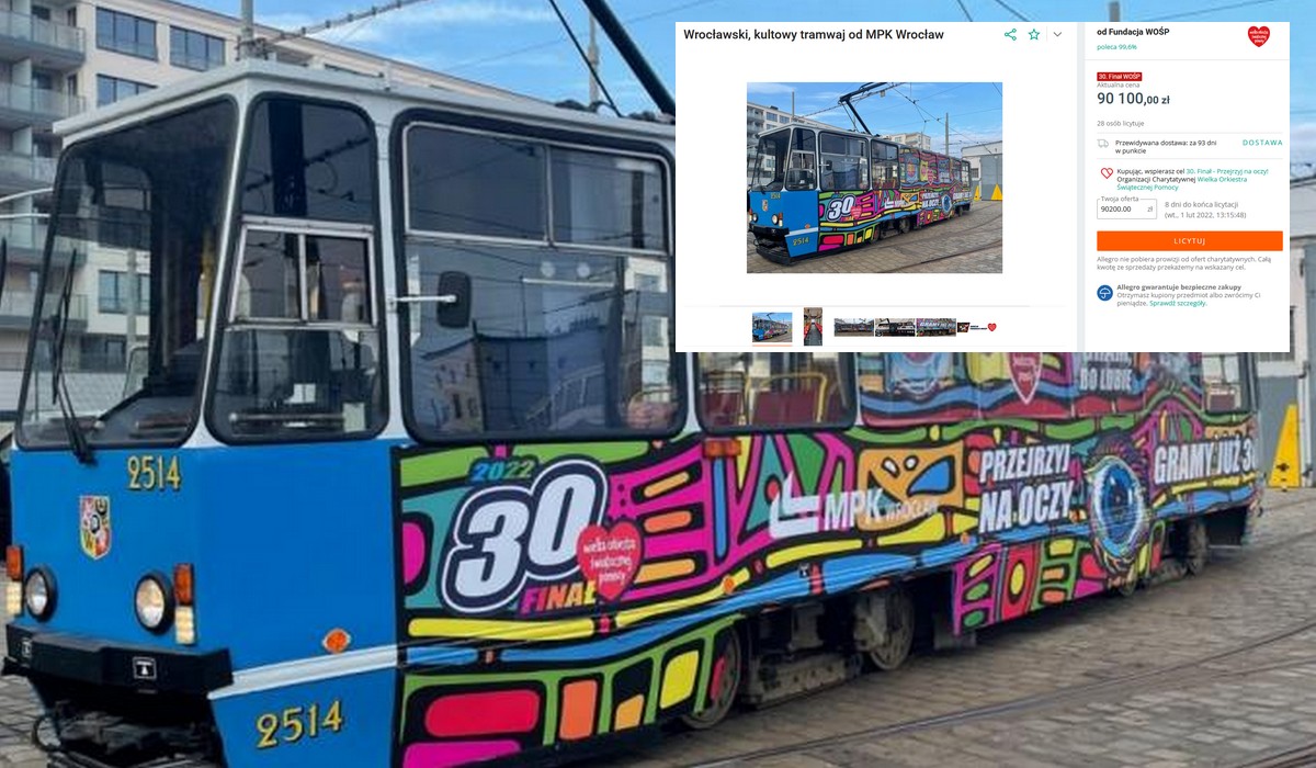 Na aukcji WOŚP możesz kupić sobie wrocławski tramwaj i się nim wykoleić