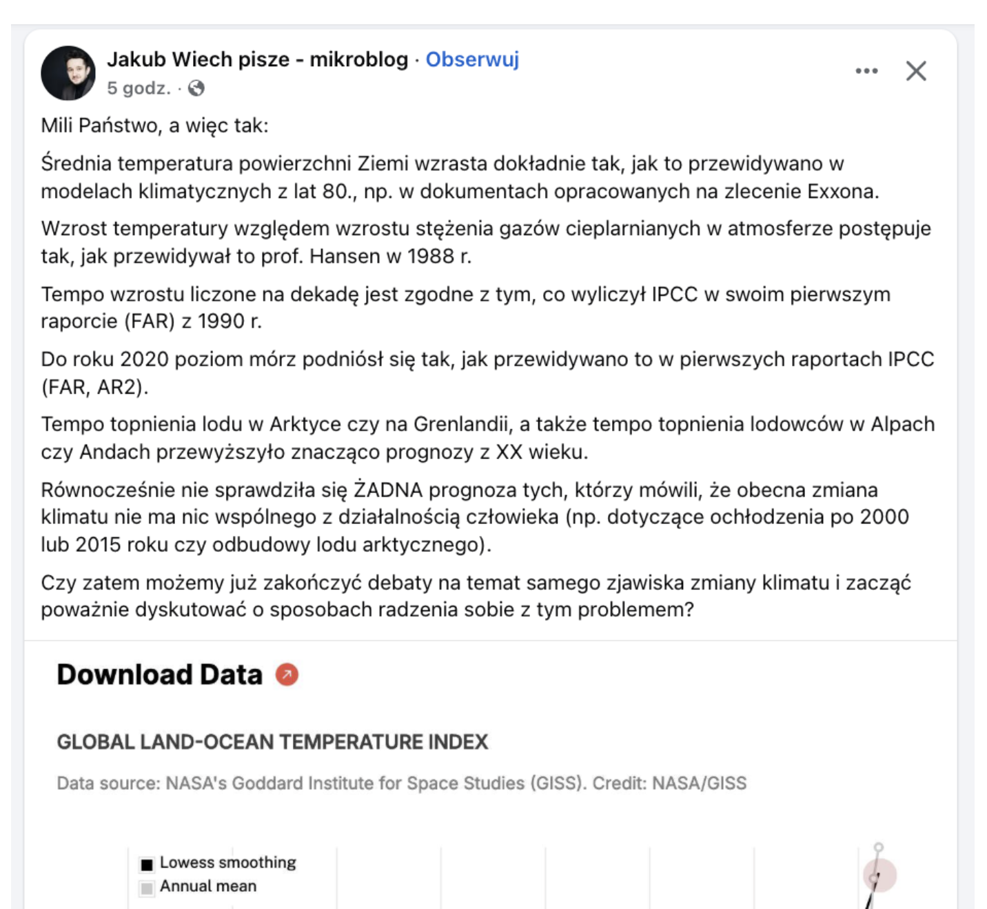 Zmiany klimatu: proste fakty