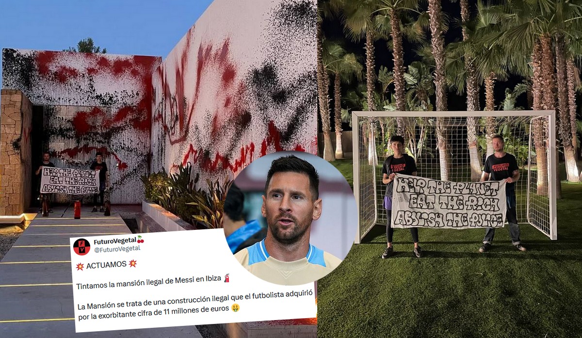 Aktywiści klimatyczni w ramach protestu pomalowali willę Messiego na Ibizie