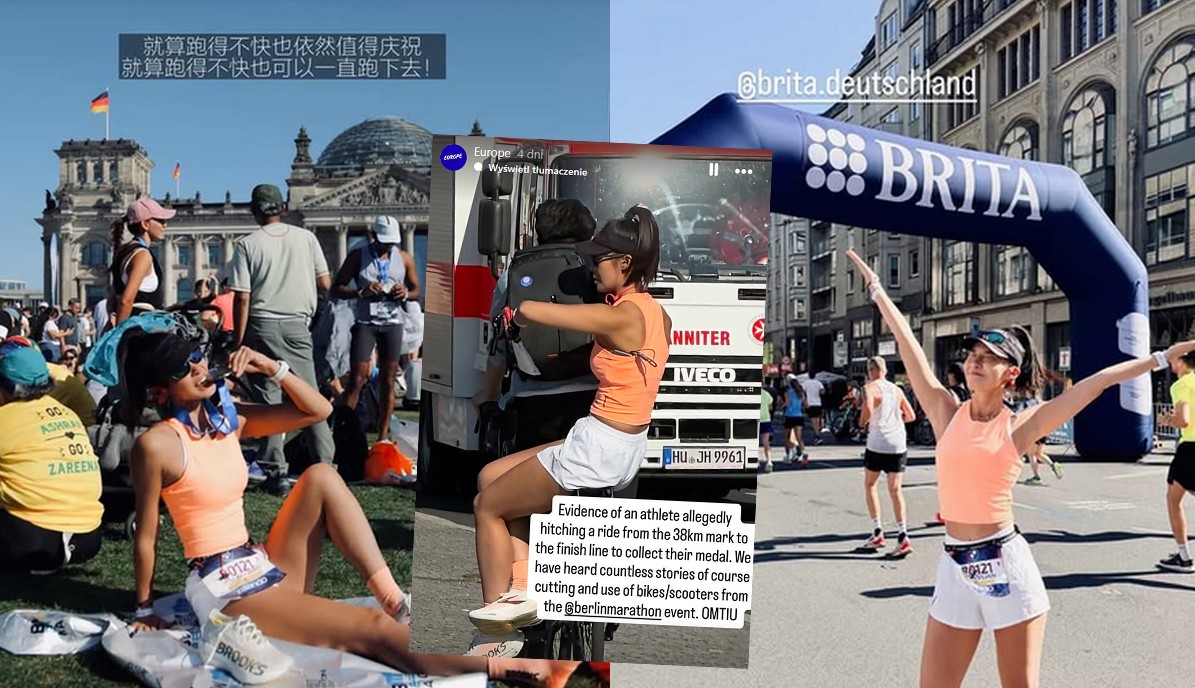 Influencerka została przyłapana na jeździe rowerem podczas maratonu, tłumaczy, że źle się czuła