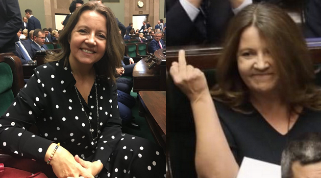 Posłanka od słynnego faka po słynnym głosowaniu nad 2 mld dla TVP ma za karę jedną fuchę mniej