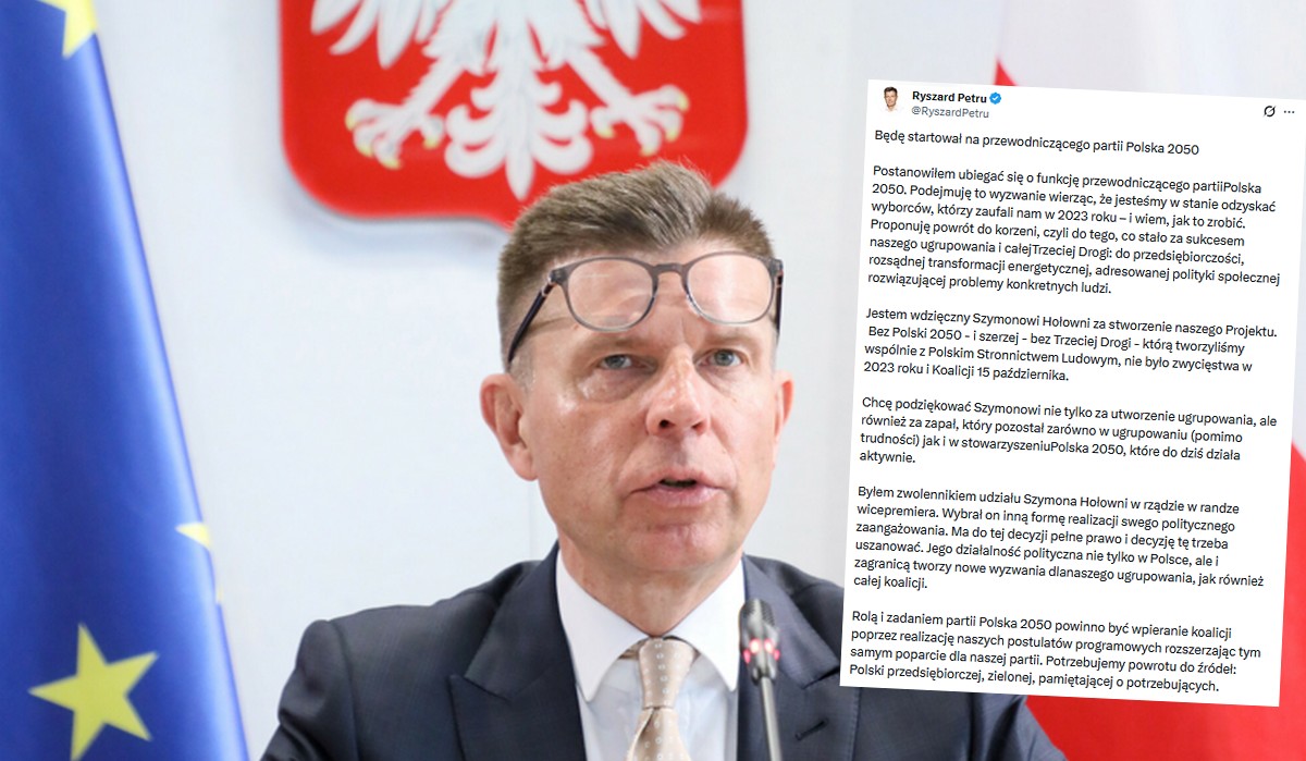 Petru ogłosił, że chce zastąpić Szymona Hołownię na stanowisku lidera Polski 2050