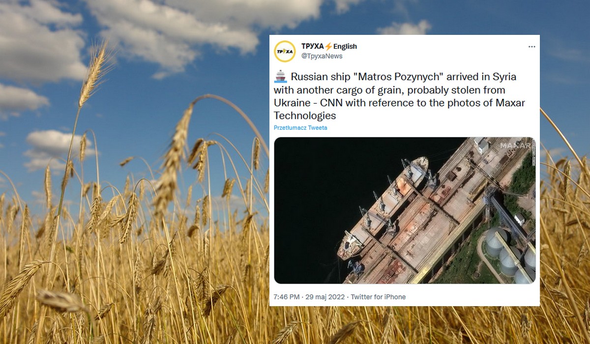 Rosjanie transportują ukradzione Ukraińcom zboże do Syrii