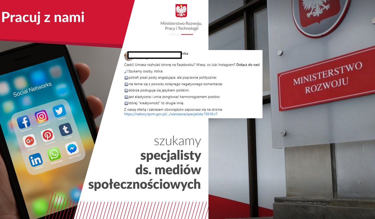 Ministerstwo Rozwoju szuka kogoś, kto ogarnie im social media i nie łamie się komentarzami