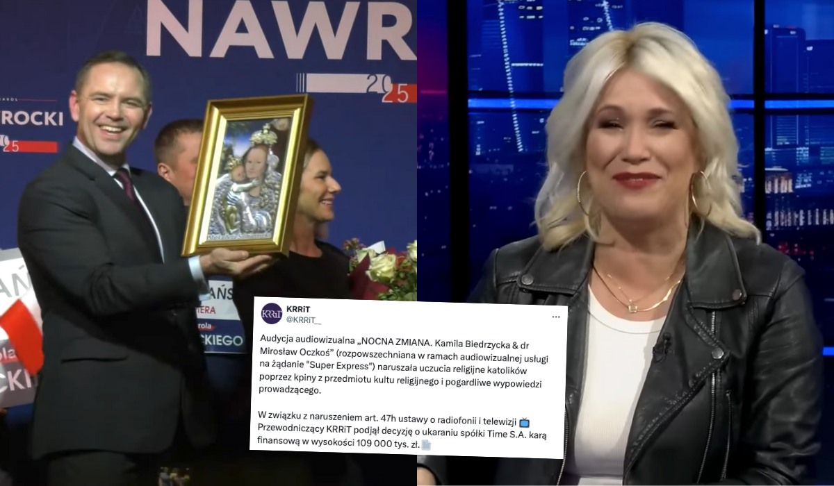 "Super Express" dostał 100 tys. zł kary, bo prezenterzy śmiali się z tego, że Nawrocki dostał obraz z Matką Boską