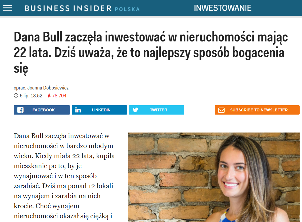 Kiedy miała 22 lata kupiła swoje pierwsze mieszkanie, dziś opowiada o tym, jak inwestować w nieruchomości