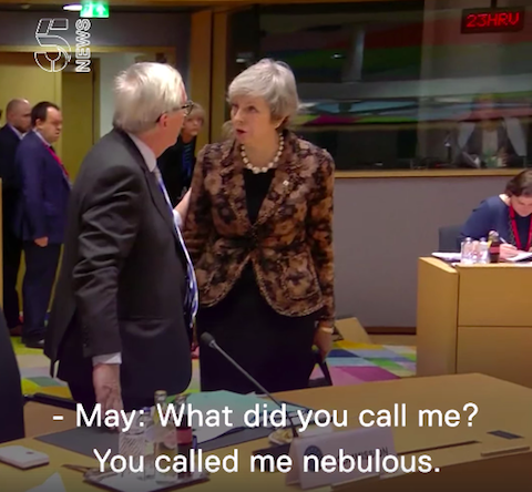 Nagrano kłótnię Junckera z Theresą May