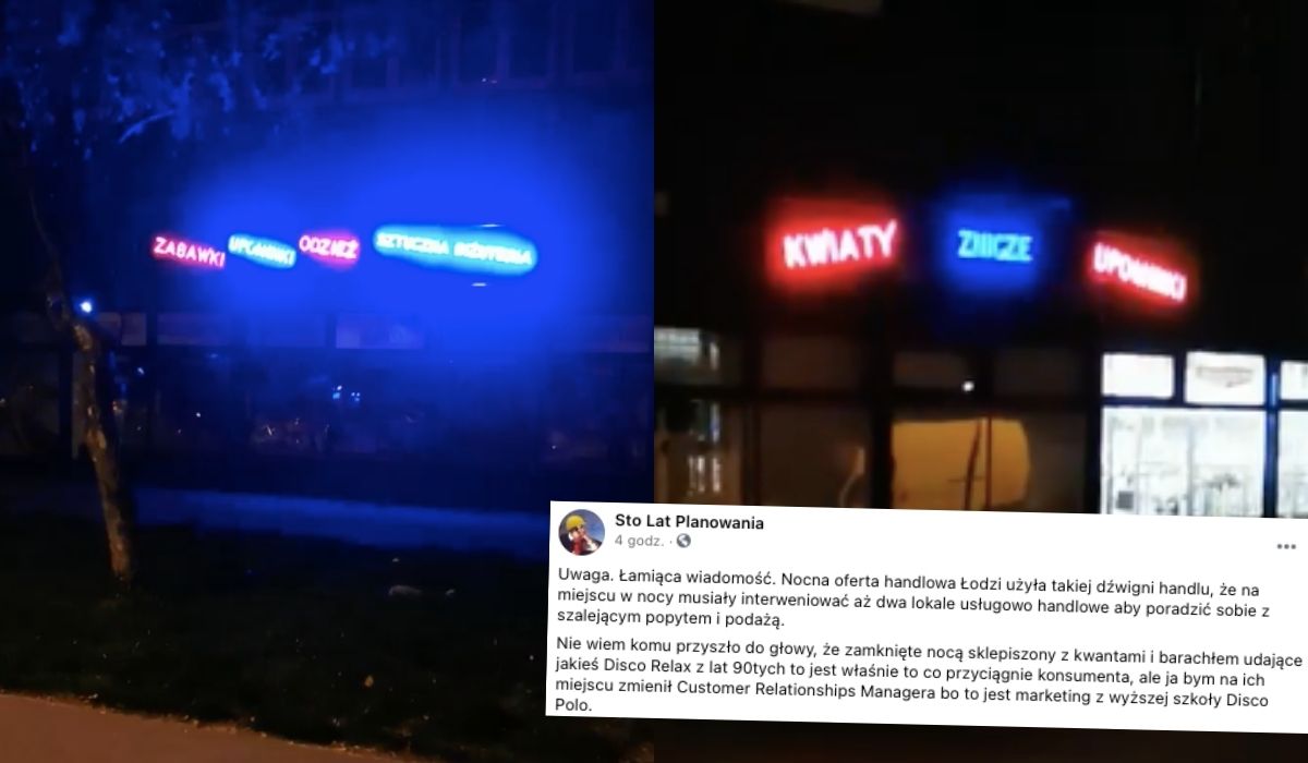 Łódź: sklep zrobił sobie reklamę, która wygląda jak dyskoteka na komendzie