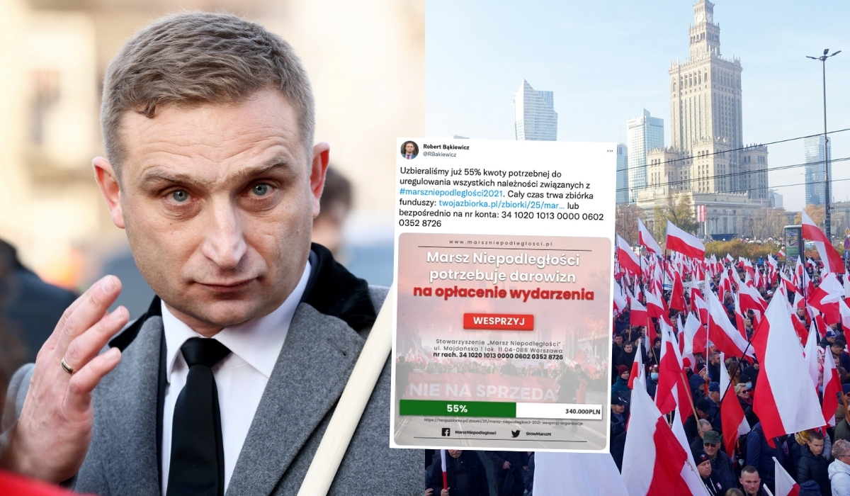 Bąkiewicz prosi o wpłaty, bo trzeba popłacić rachunki za Marsz Niepodległości, a brakuje 150 tysięcy