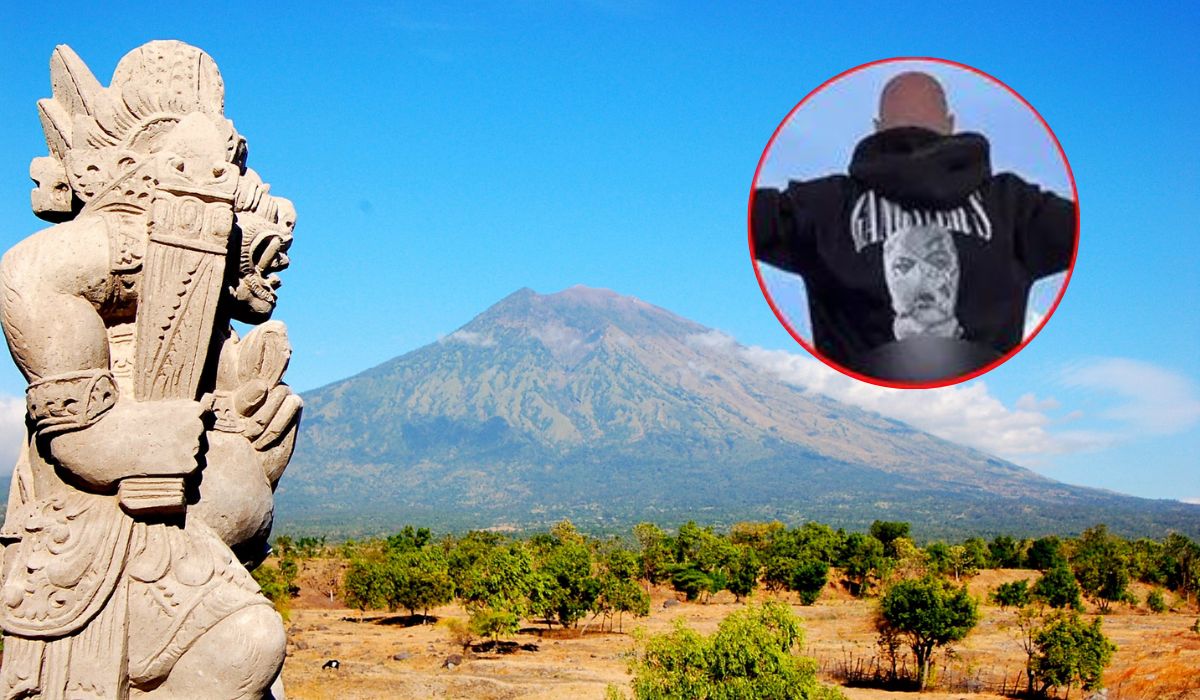 Rosjanin deportowany z Bali, zrobił sobie zdjęcie bez majtek na świętej górze Agung