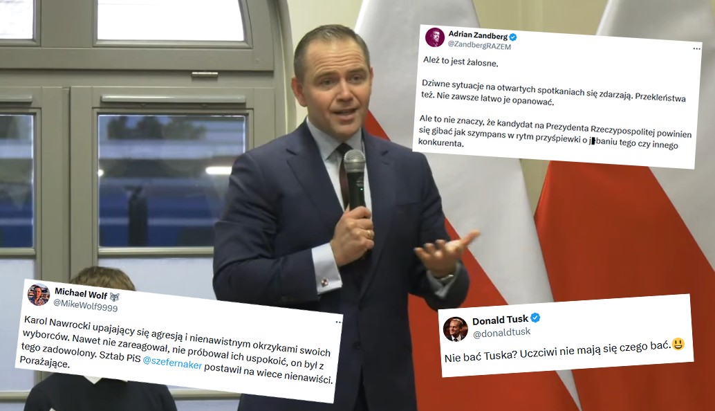 Karol Nawrocki krytykowany za gibanie się do okrzyków "nie bać Tuska", PiS odpowiada, że to hipokryzja