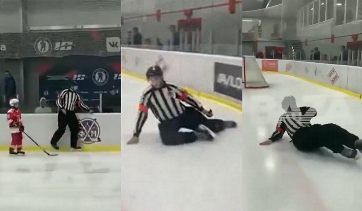 Rosja: nadurczokowany sędzia hokeja nie mógł ustać na łyżwach i trzeba było przerwać mecz