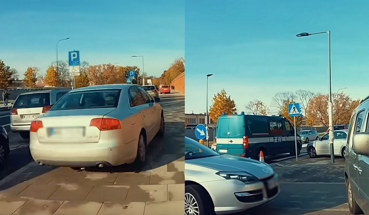 Warszawa: StopCham nagrał jaśniepana w audi, który zasuwał chodnikiem i spotkał żandarmerię wojskową