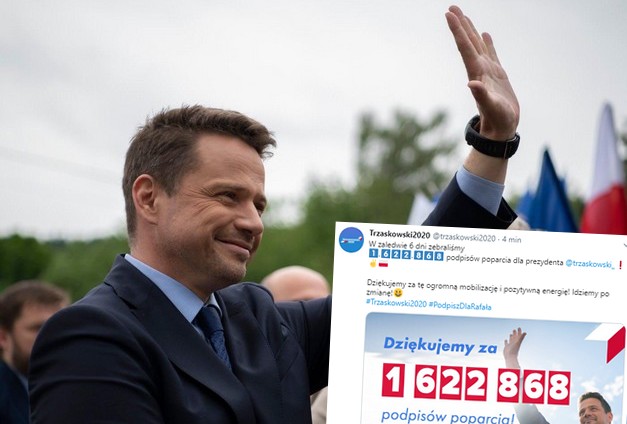 Rafał Trzaskowski zebrał 1,6 mln podpisów. "Jest naprawdę moc. Ludzie stoją w kolejkach, żeby się podpisać"