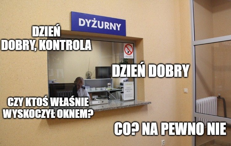 Policjant uciekł przez okno na widok kontroli w komisariacie, został znaleziony później, wciąż z promilami