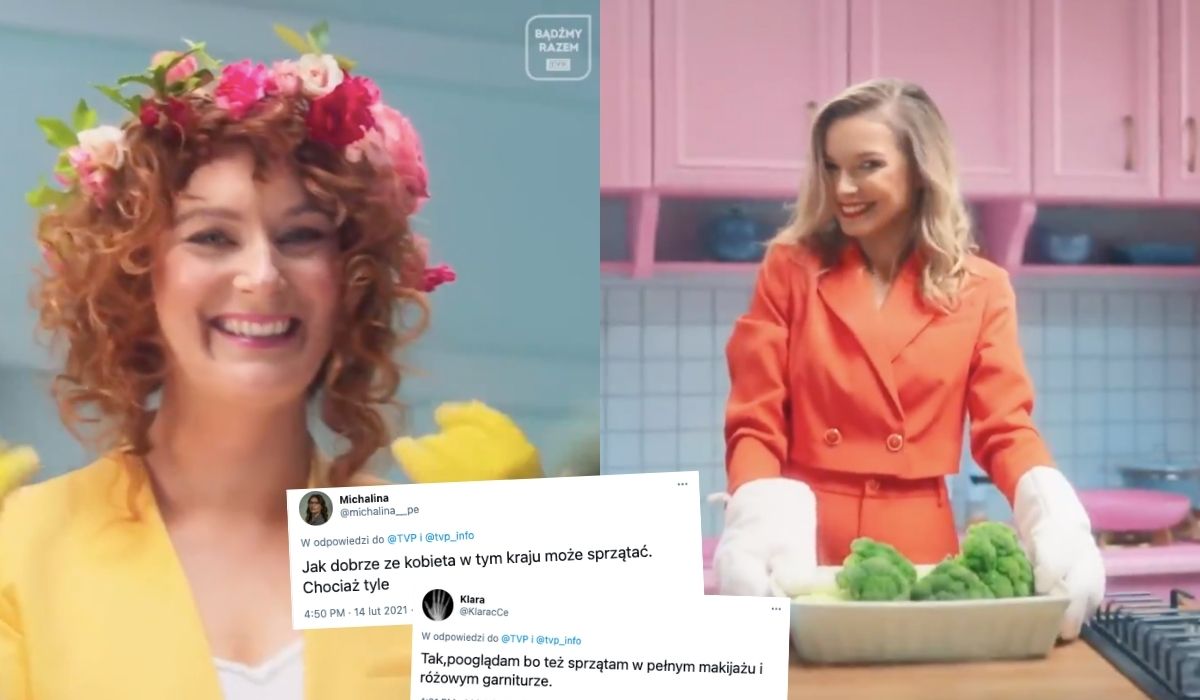 TVP przedstawia swoją ofertę dla kobiet: sprzątanie i gotowanie w makijażu i szpilkach