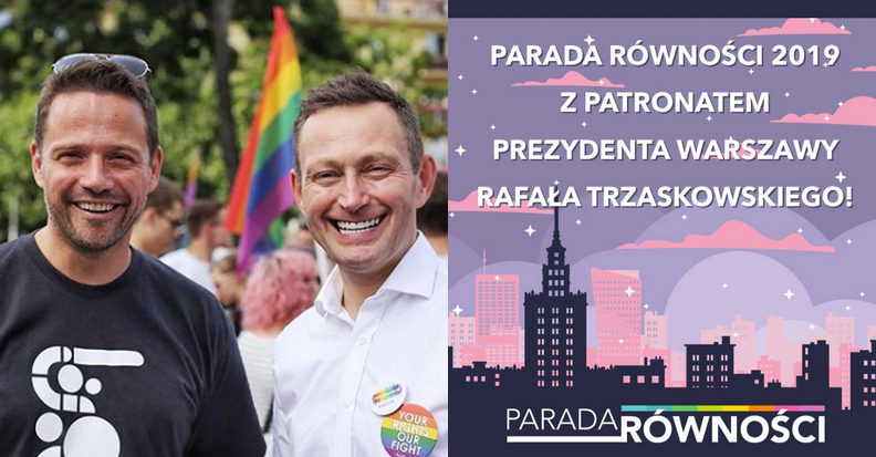 Parada Równości w Warszawie z patronatem Rafała Trzaskowskiego