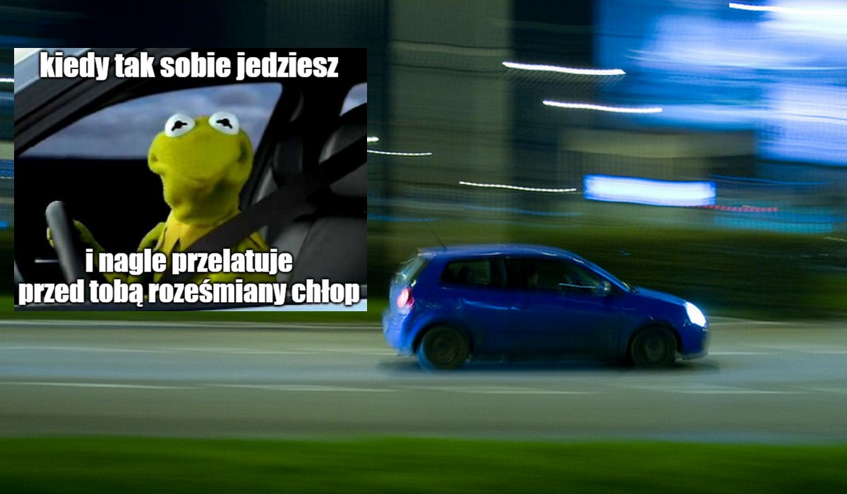 Lesznowola: trzeźwa żona wiozła na dachu samochodu nietrzeźwego męża, aż zrobił bęc