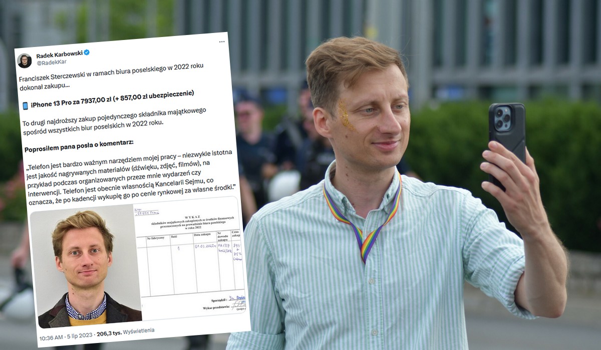 Poseł Sterczewski tłumaczy zakup iPhona za 8000 zł z publicznych pieniędzy, że lepiej kupić raz a dobrze