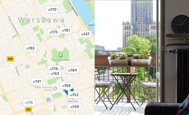 Badanie: większość oferujących na Airbnb w Warszawie ma po 4 lub więcej mieszkań, to właściwie małe sieci hotelowe