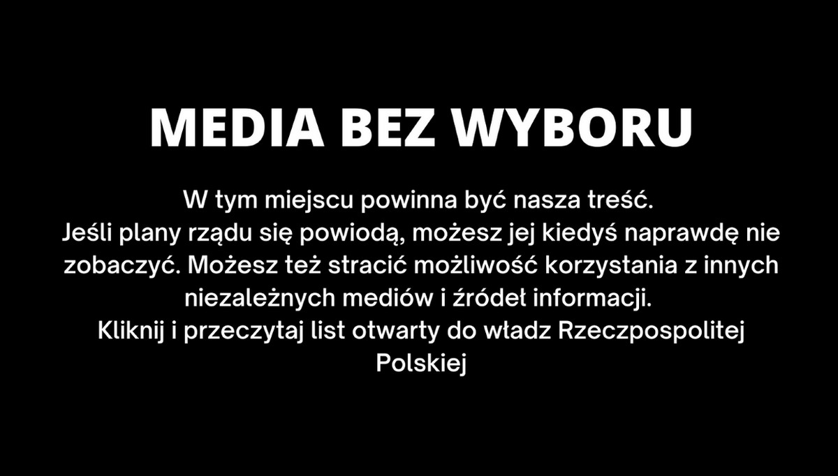 Protest mediów przeciwko podatkowi od reklam. Zamiast programów i informacji specjalny komunikat