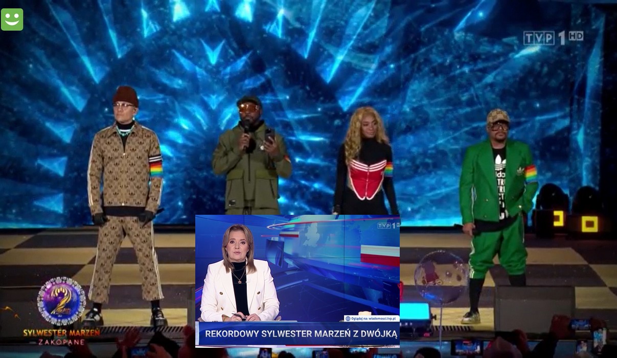 W "Wiadomościach" TVP pokazano przemówienie Black Eyed Peas na temat Ukrainy, ale fragmentu o LGBT akurat nie
