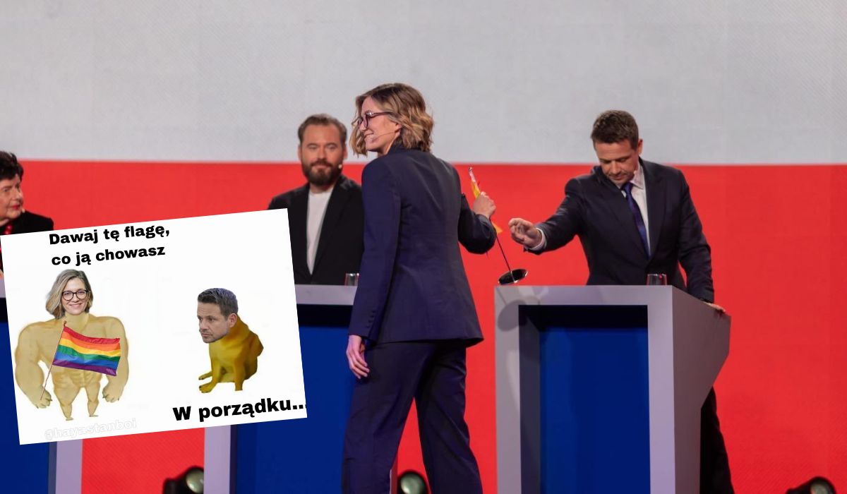 Nowa tożsamość Trzaskowskiego nie mogła ścierpieć tęczowej flagi, uratowała go Biejat