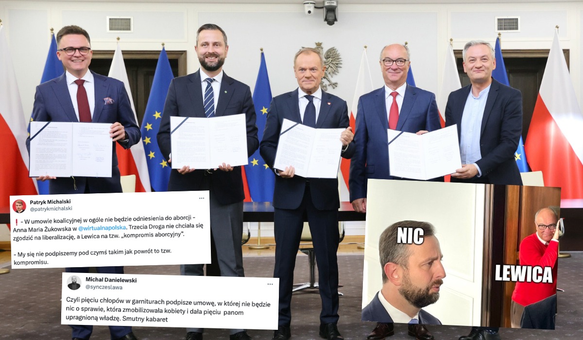 Partie koalicji podpisały umowę, ale temat aborcji trochę im się zapodział