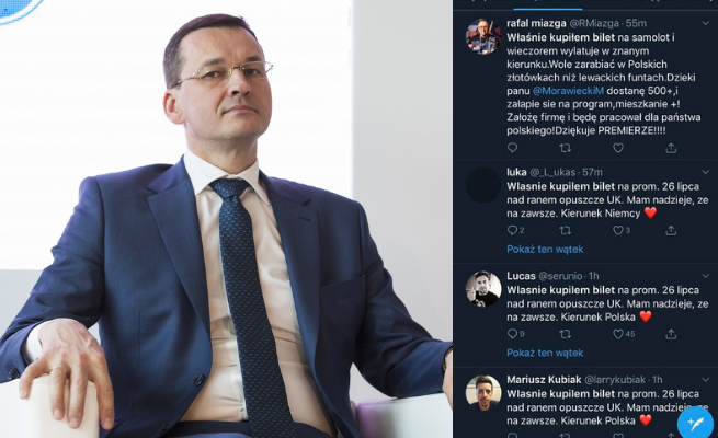 Polacy na emigracji zapowiadają powrót do kraju, dziękują premierowi, premier im odpisuje, wszyscy klaszczą