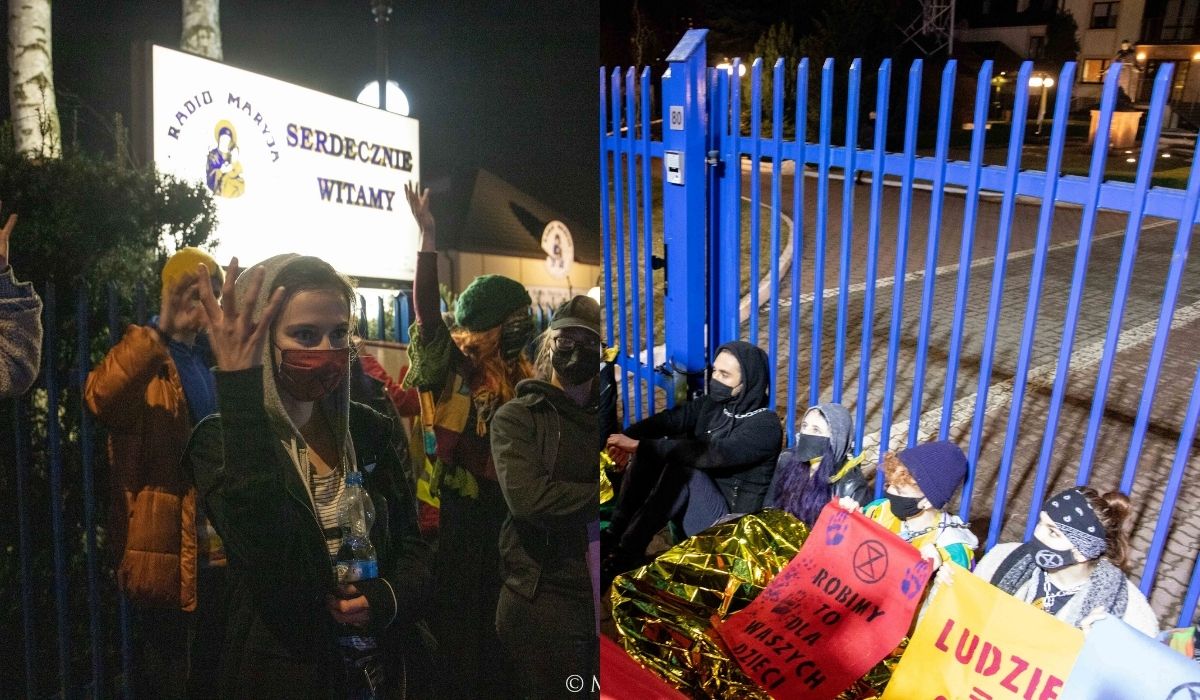 Aktywiści Extinction Rebellion poszli protestować tam, gdzie naprawdę jest władza i przypięli się do bramy Radia Maryja