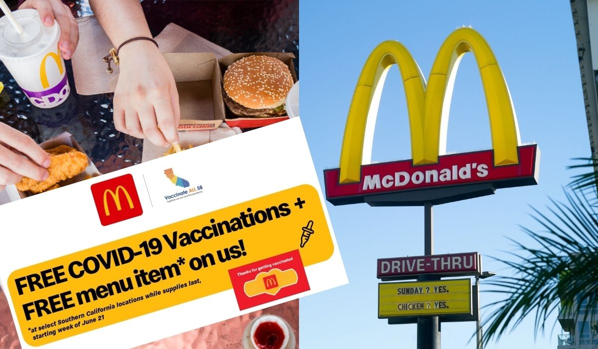 Kalifornia: osoby które się zaszczepią dostaną darmowy kupon do McDonald's