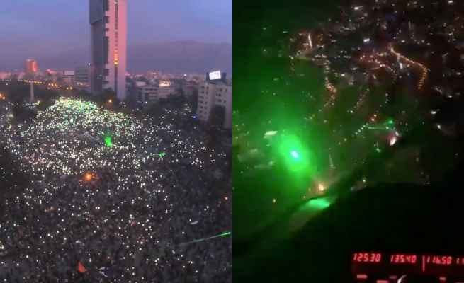 Chile: protestujący używają laserów przeciwko policyjnym helikopterom