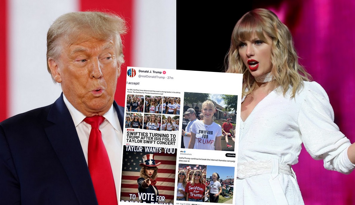 Donald Trump łyknął fejki o tym, że Taylor Swift go popiera i podał dalej