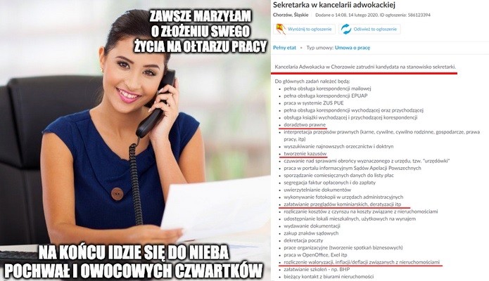 Być może chcesz zobaczyć to ogłoszenie na stanowisko sekretarki w kancelarii adwokackiej