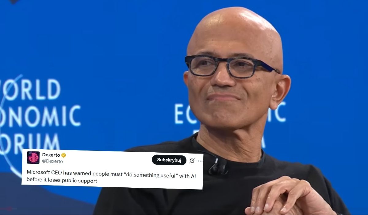 CEO Microsoftu ostrzegł, że należy w końcu zrobić "coś pożytecznego" z AI, albo społeczeństwo się zbuntuje