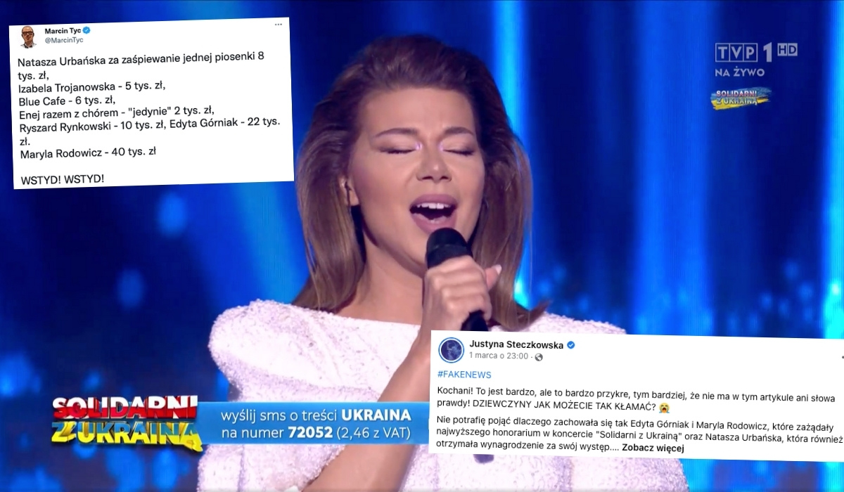 Gwiazdy zagrały na koncercie "Solidarni z Ukrainą" a potem pokłóciły się o to, kto ile wziął