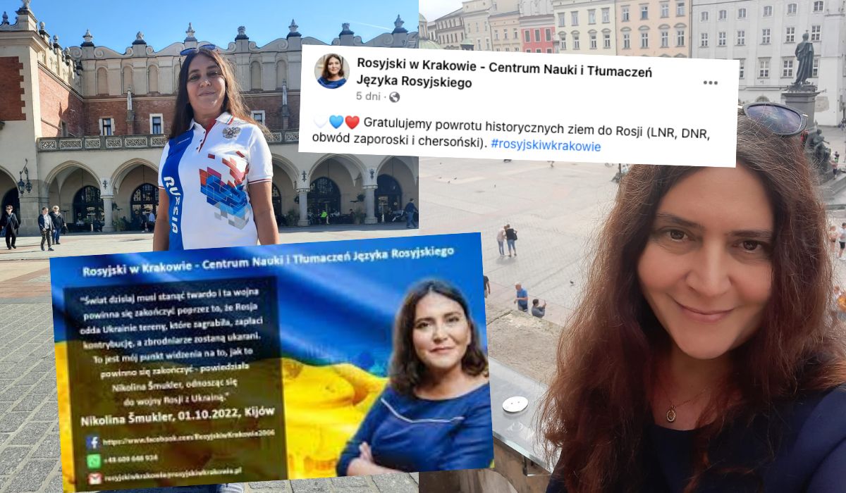 Nauczycielka "rosyjskiego w Krakowie" jest oburzona proukraińskimi grafikami z jej osobą