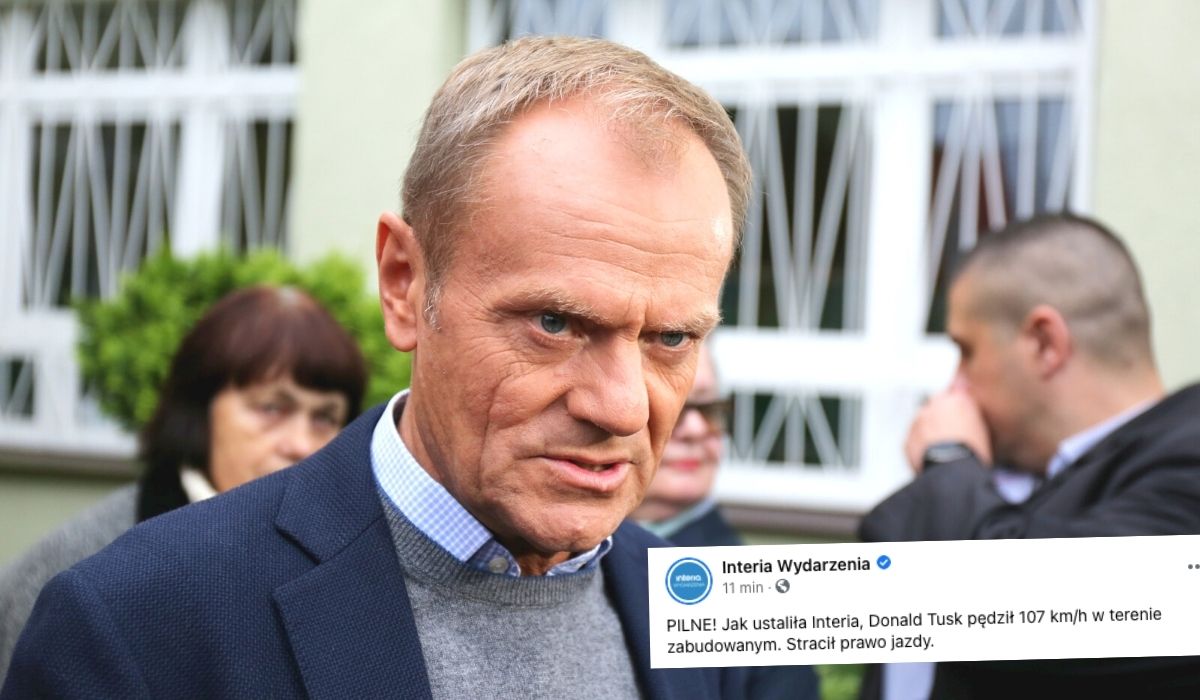 Interia: Donald Tusk stracił prawo jazdy, jechał 107 km/h w terenie zabudowanym