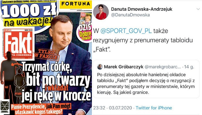 Po okładce z Dudą i opisem pe*ofilii ministerstwa rezygnują z prenumeraty Faktu