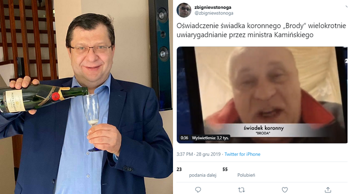 Zbigniew Stonoga twierdzi, że ma materiały kompromitujące żonę Zbigniewa Ziobry